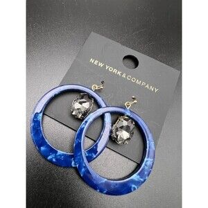 New York & Company Blue Tortoise Hoops